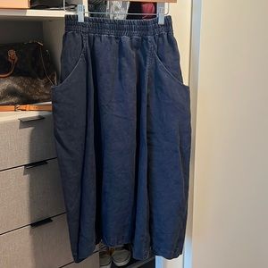 Elizabeth Suzann Bel Skirt in Midweight Linen navy S